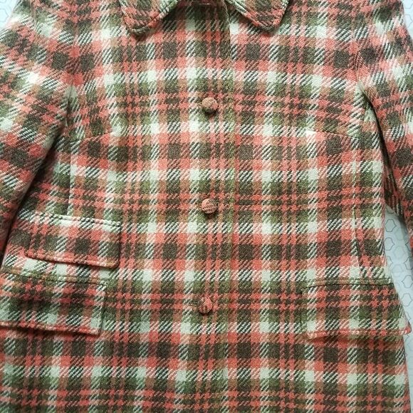 VTG Scottish Gala Forest Macneil and Moore Orange Brown Checkered Tweed Jacket - Picture 2 of 9